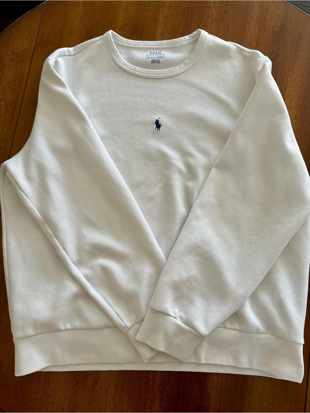 Vintage Polo by Ralph Lauren Men's White Crewneck Sweatshirt